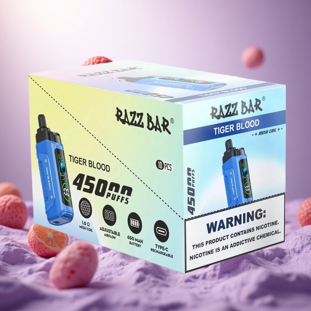 Tiger Blood Razz Bar 45000 Puffs Adjustable Airflow Vape Suppliers South Africa