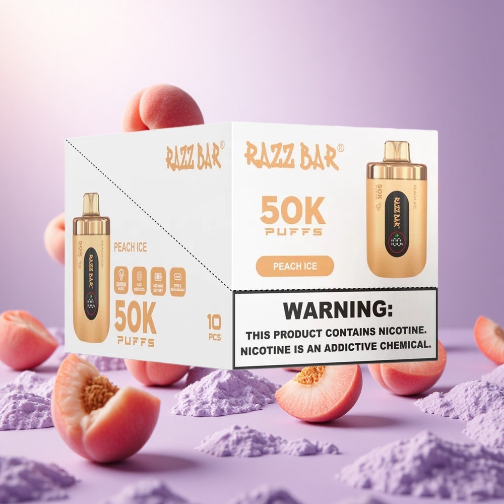 Peach Ice Razz Bar 50K Puffs Disposable Vape 650mAh Battery vape suppliers South Africa