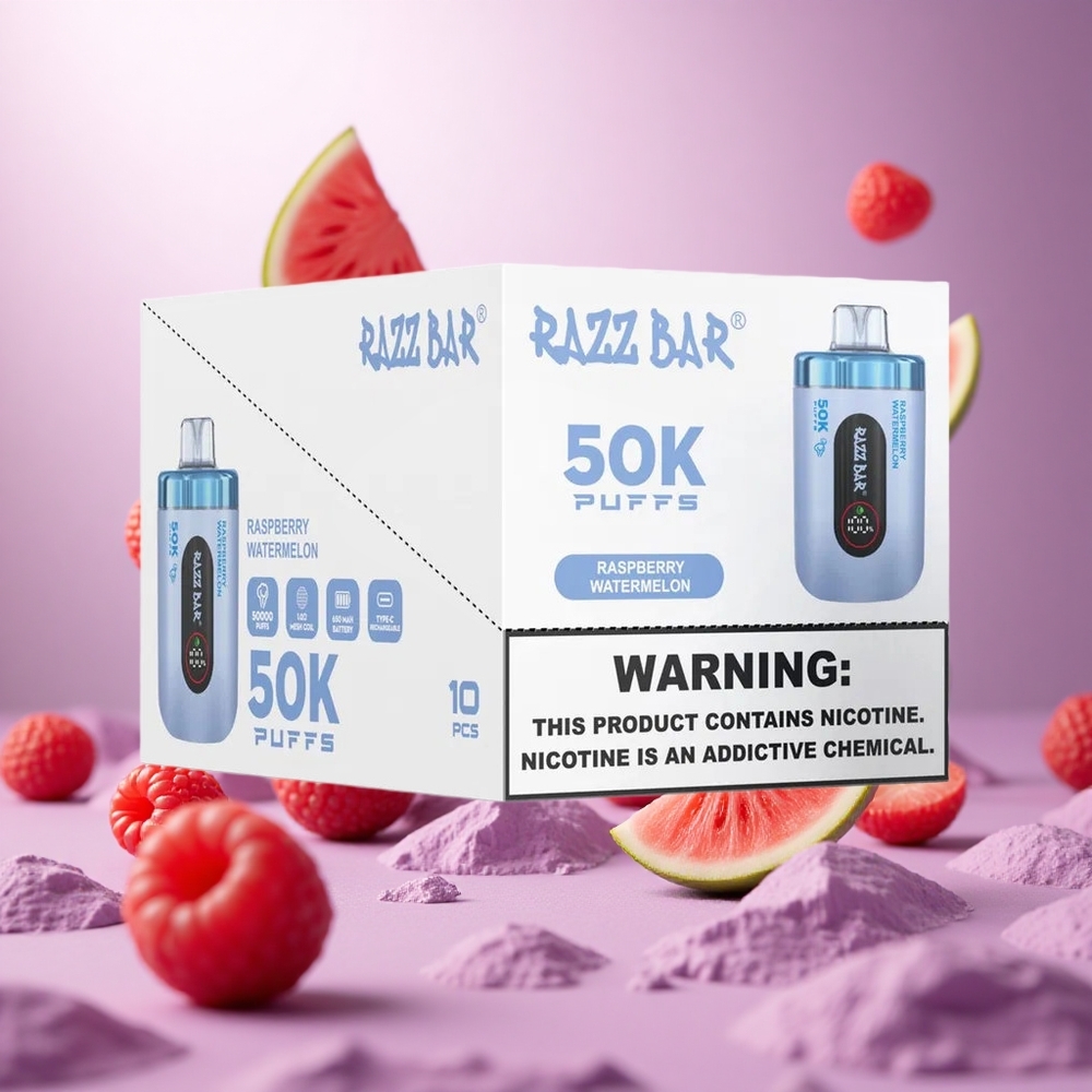 Raspberry Watermelon Razz Bar 50K Puffs 650mAh Rechargeable vape suppliers South Africa
