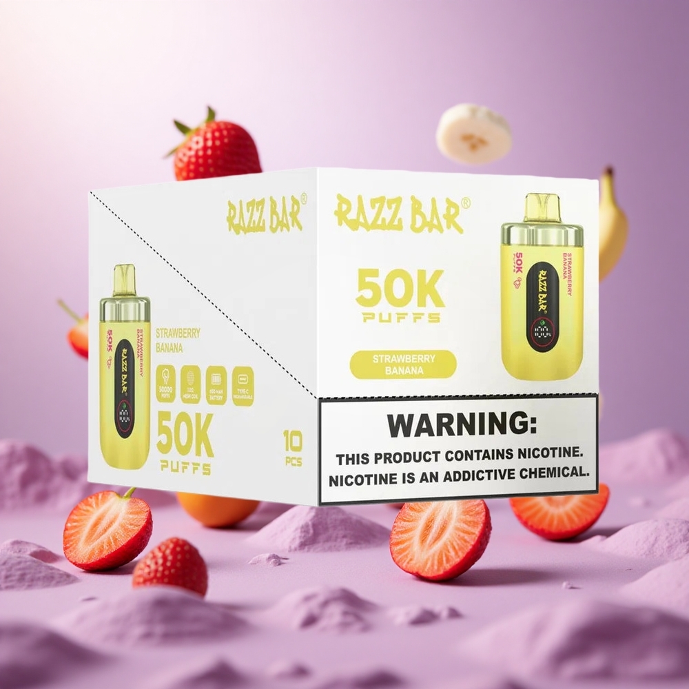 Strawberry Banana Razz Bar 50K Puffs 650mAh vape suppliers South Africa