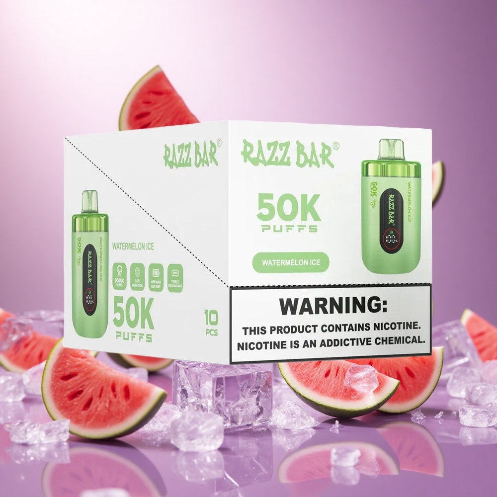 Watermelon Ice Razz Bar 50K Puffs 1.0 Ohm Mesh Coil vape suppliers South Africa
