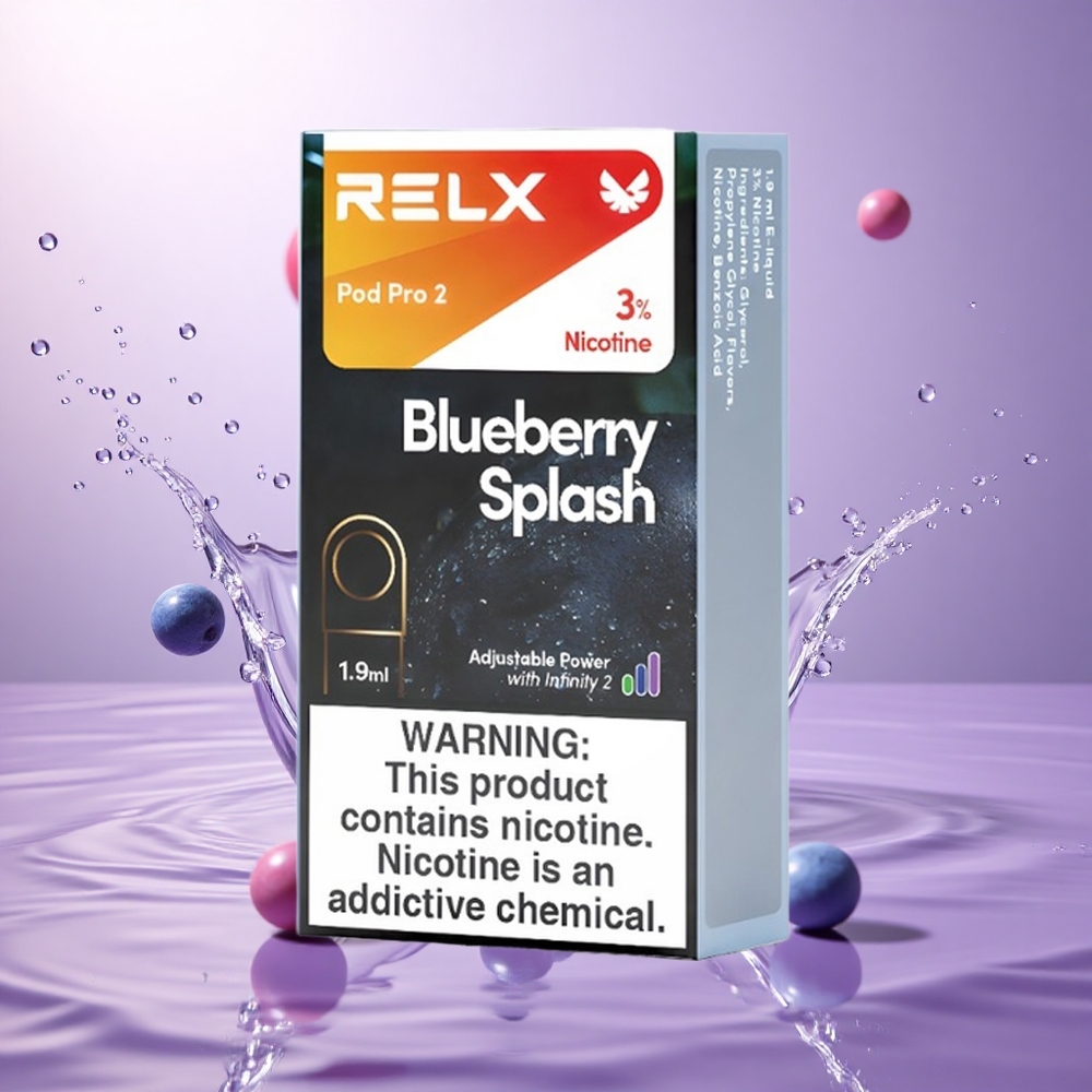 Blueberry Splash RELX Pod Pro 2 600 Puffs 3% Nicotine vape suppliers South Africa