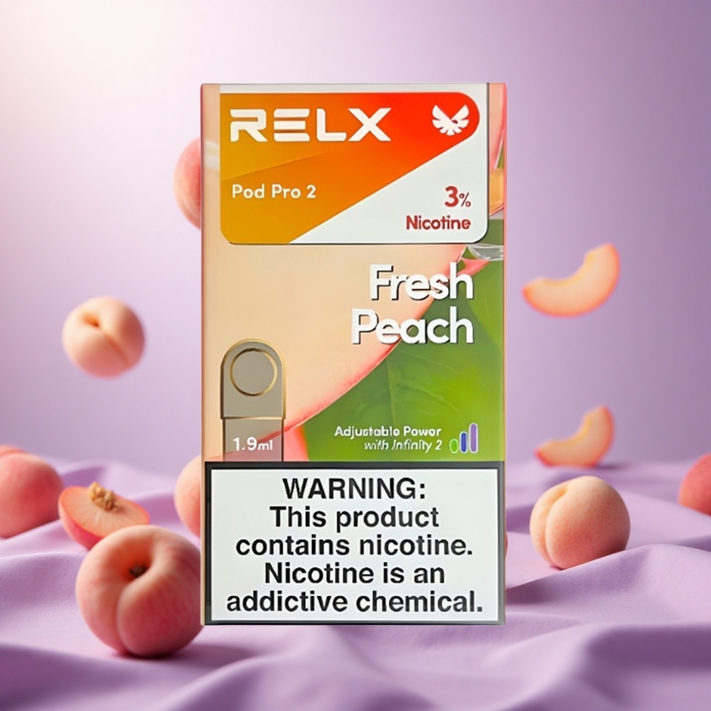 Fresh Peach RELX Pod Pro 2 600 Puffs 3% Nicotine vape suppliers South Africa