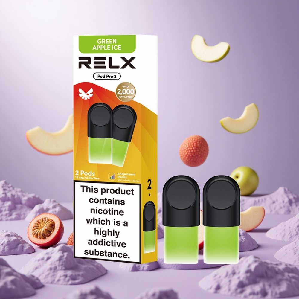 Green Apple Ice RELX Pod Pro 2 600 Puffs 1.8% Nicotine vape suppliers South Africa
