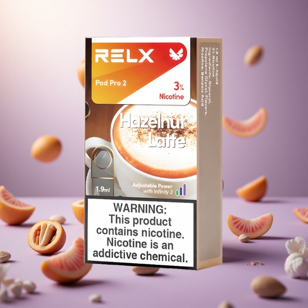Hazelnut Latte RELX Pod Pro 2 600 Puffs 3% Nicotine vape suppliers South Africa