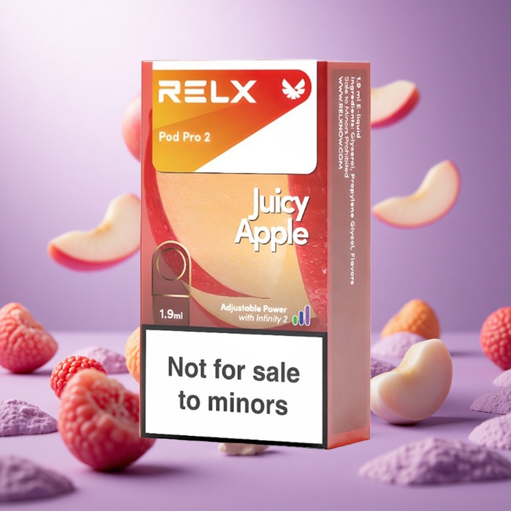 Juicy Apple RELX Pod Pro 2 600 Puffs 0% Nicotine vape suppliers South Africa