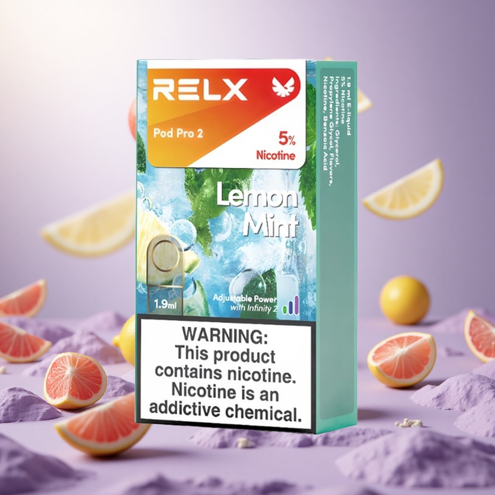Lemon Mint RELX Pod Pro 2 600 Puffs 5% Nicotine vape suppliers South Africa