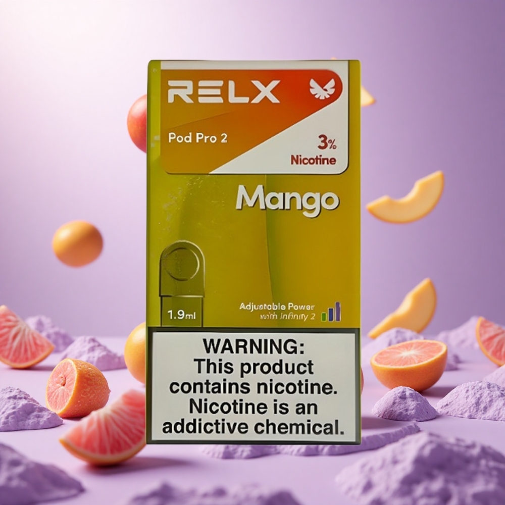 Mango Ice RELX Pod Pro 2 600 Puffs 3% Nicotine vape suppliers South Africa