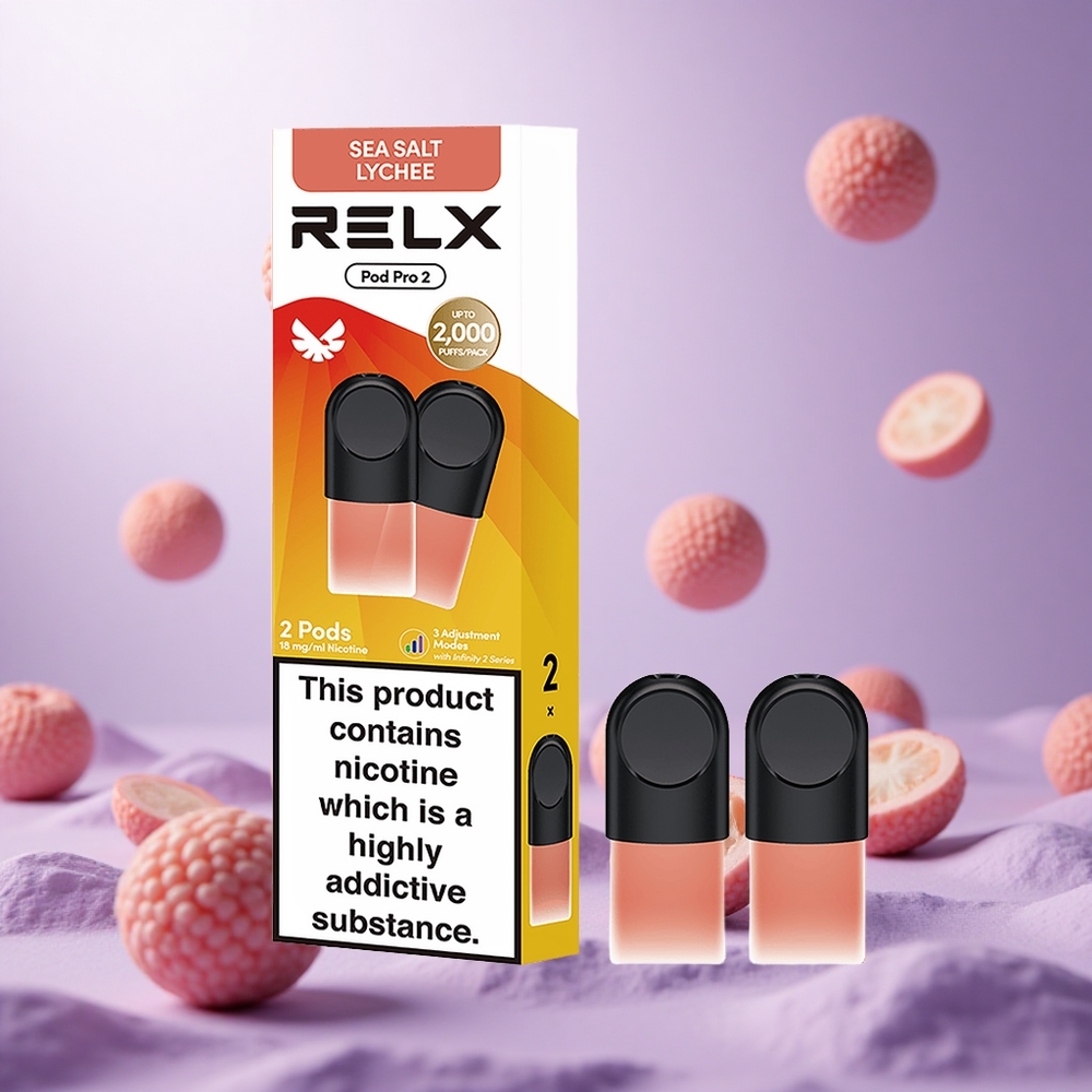 Sea Salt Lychee RELX Pod Pro 2 600 Puffs 1.8% Nicotine vape suppliers South Africa