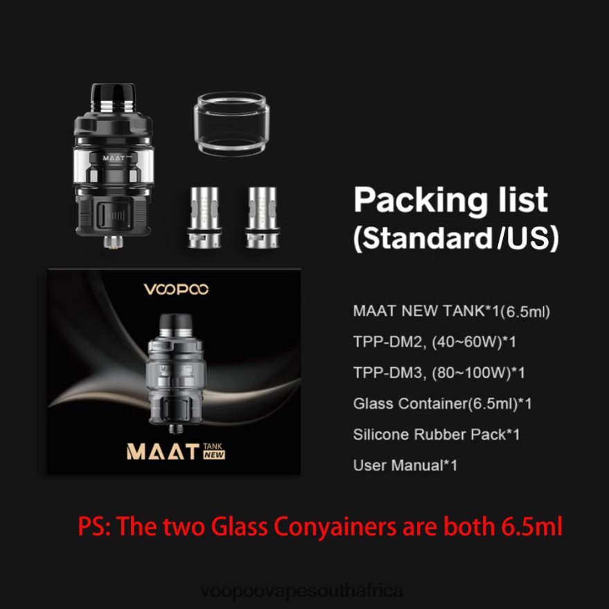 VOOPOO MAAT Tank New 8H4DNL511 Black VOOPOO vape south africa