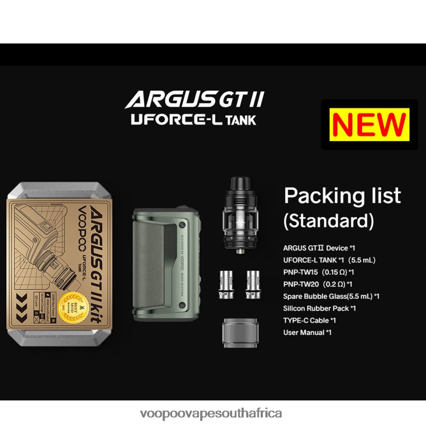 VOOPOO ARGUS GT II Tank Kit 8H4DNL1 Graphite VOOPOO vape south africa