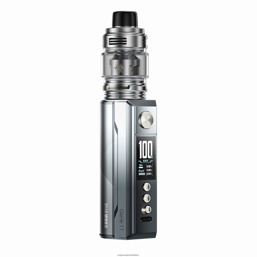 VOOPOO DRAG M100S Mod Device 8H4DNL158 Silver & Black VOOPOO vape mod