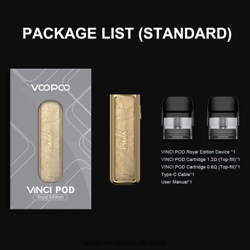 VOOPOO VINCI POD Royal Edition 8H4DNL343 Gold Leaf VOOPOO vape cape town