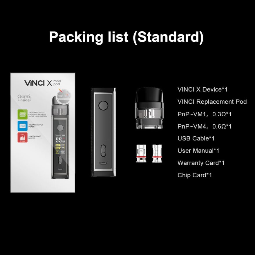 VOOPOO VINCI X Mod Pod Kit 8H4DNL346 Carbon Fiber VOOPOO vape coils
